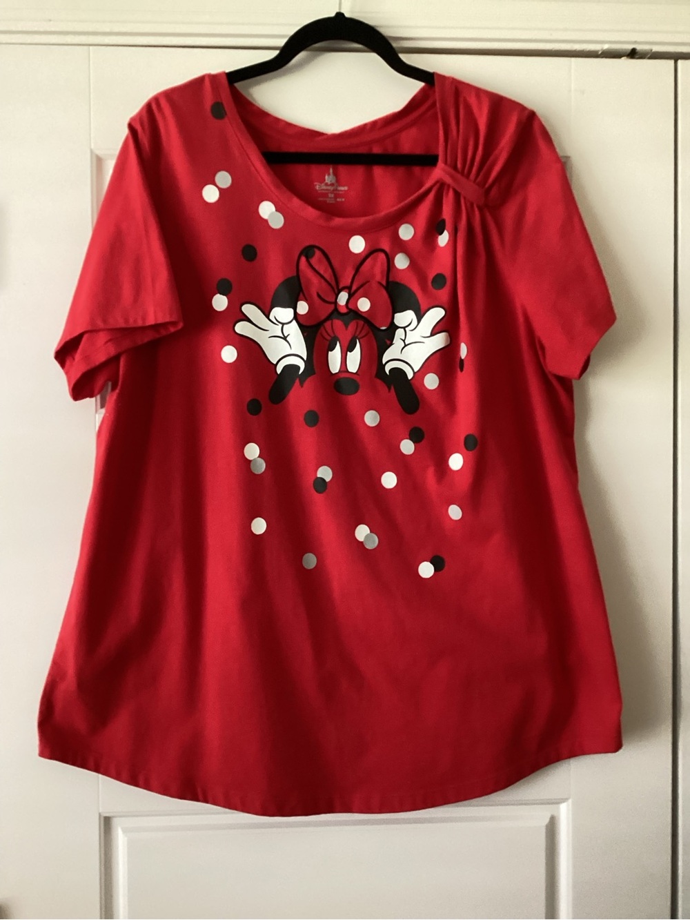 Disney Red Minnie Mouse Tee with Polka Dot Graphic